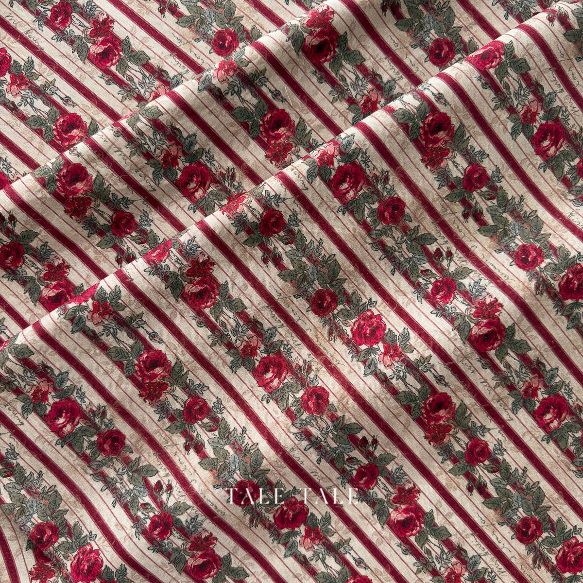 薔薇花枝-邊條-PWTH227-RED-1