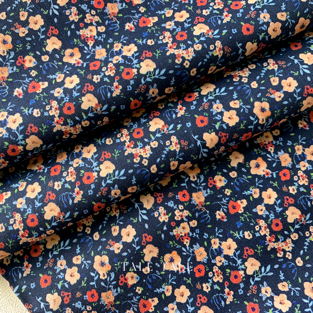 美國品牌棉布-鄉間小花-午夜黑-CD1104-NAVY-$200半碼-3