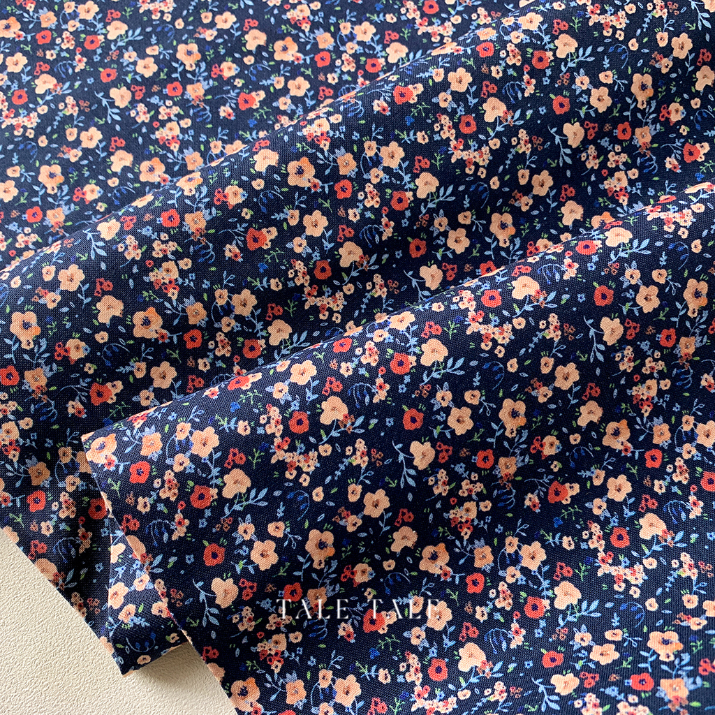 美國品牌棉布-鄉間小花-午夜黑-CD1104-NAVY-$200半碼-2