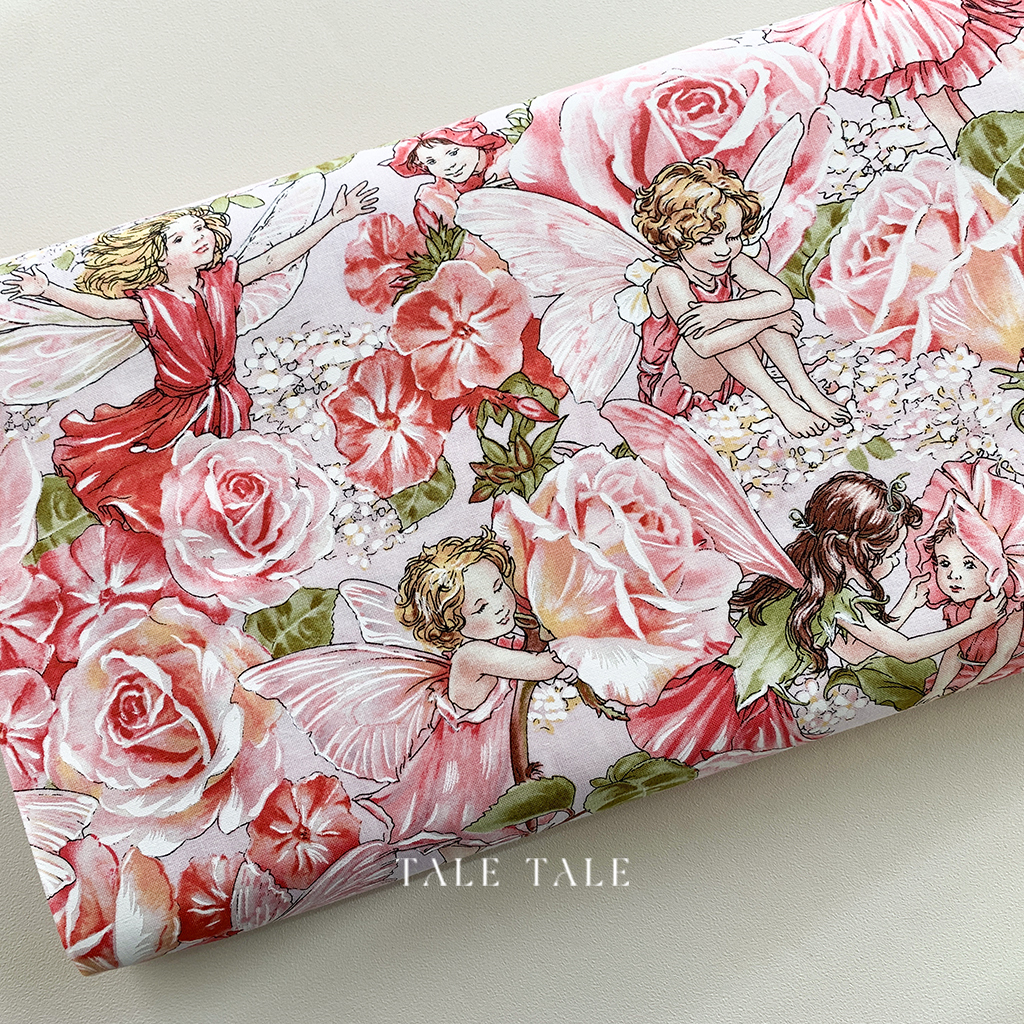 美國品牌棉布-玫瑰與小花仙-DC4220-ROSE-$195半碼-1