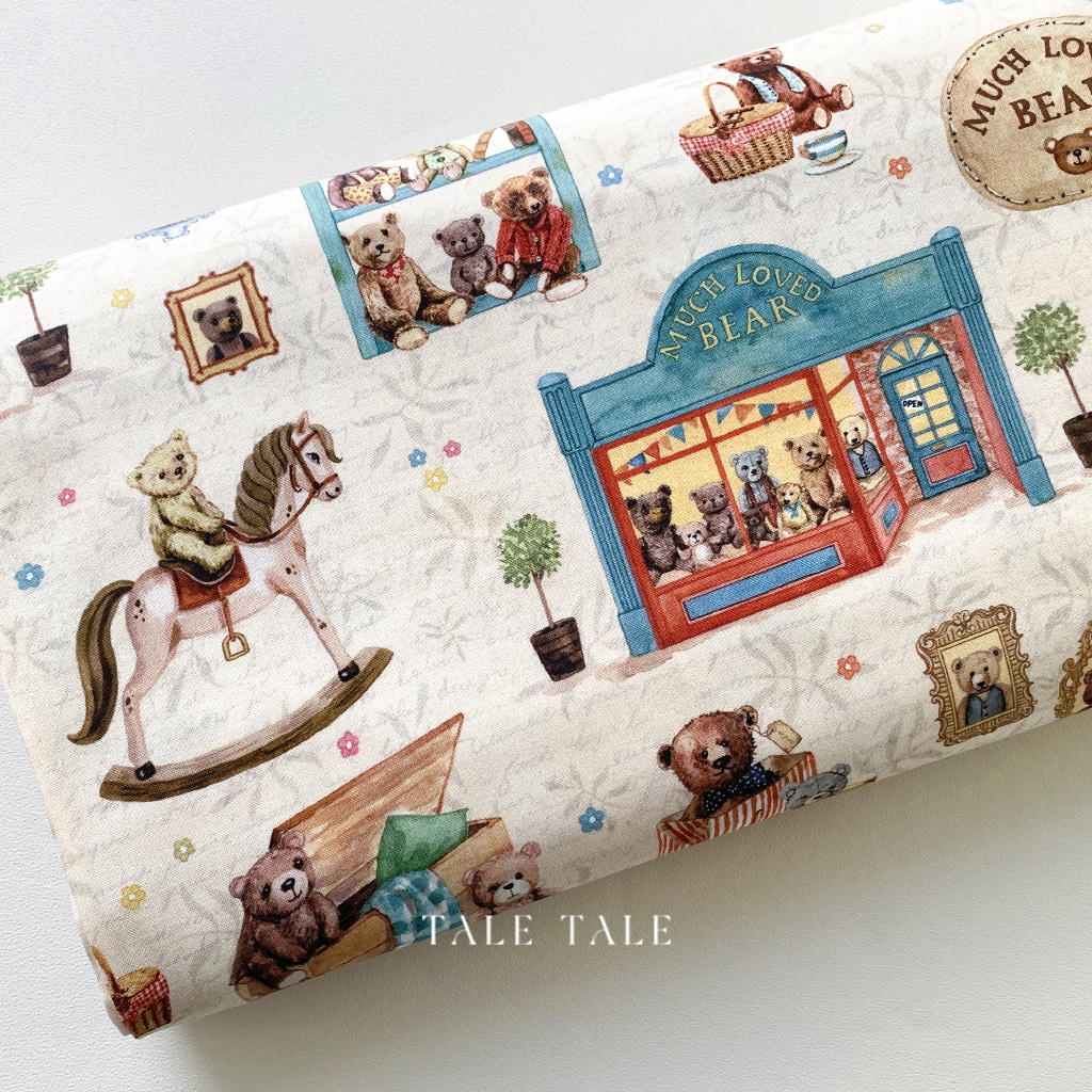 美國品牌棉布-泰迪熊玩具店-奶油-DDC10644-MULTI-D-$210半碼-2