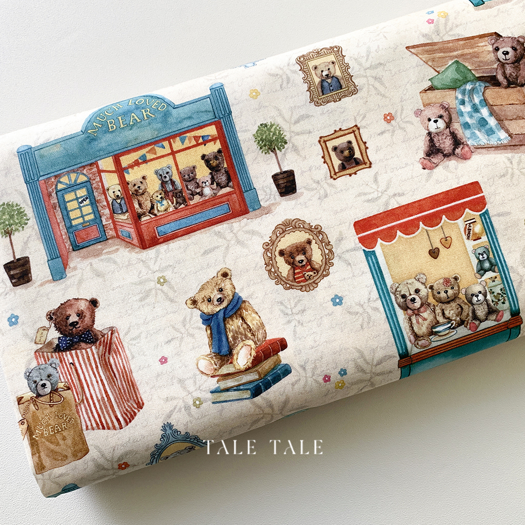 美國品牌棉布-泰迪熊玩具店-奶油-DDC10644-MULTI-D-$210半碼-1