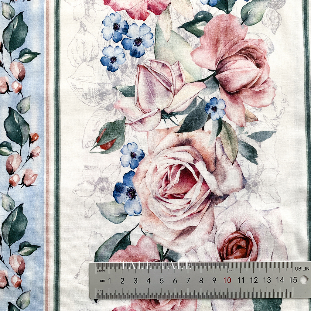 美國品牌棉布-微風的午後玫瑰-白底藍條紋-DCX10065-BWHT-$190半碼-5