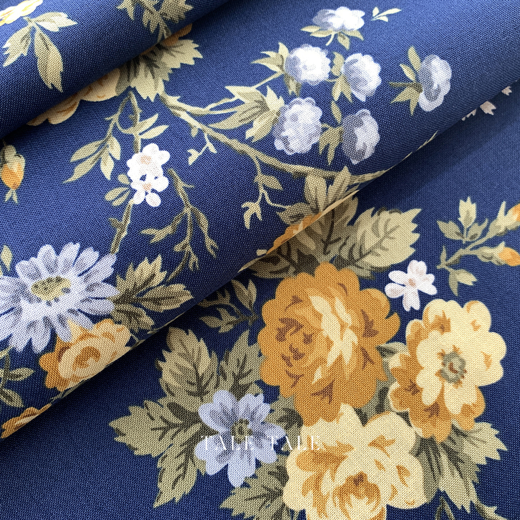 美國品牌棉布-冬霜織花-海軍藍-C11150-NAVY-$195半碼-3