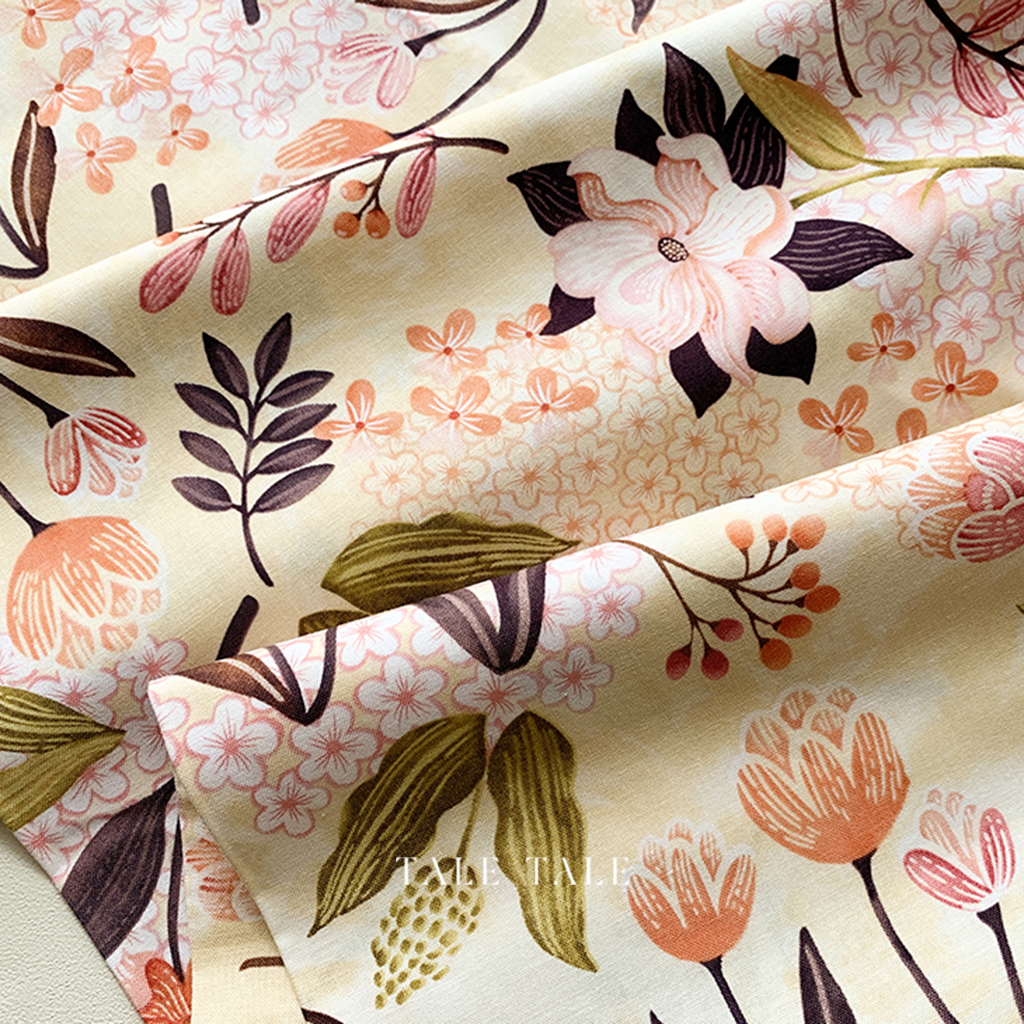 美國品牌棉布-峽谷之花-米黃-6767-33-$200半碼-2