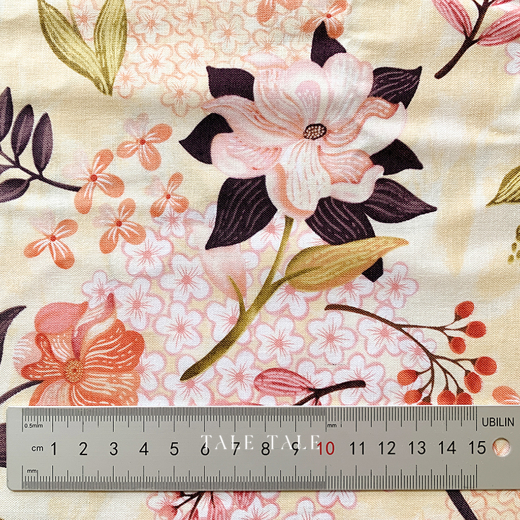 美國品牌棉布-峽谷之花-米黃-6767-33-$200半碼-6