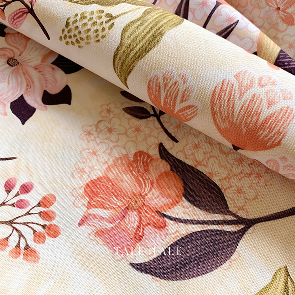 美國品牌棉布-峽谷之花-米黃-6767-33-$200半碼-5