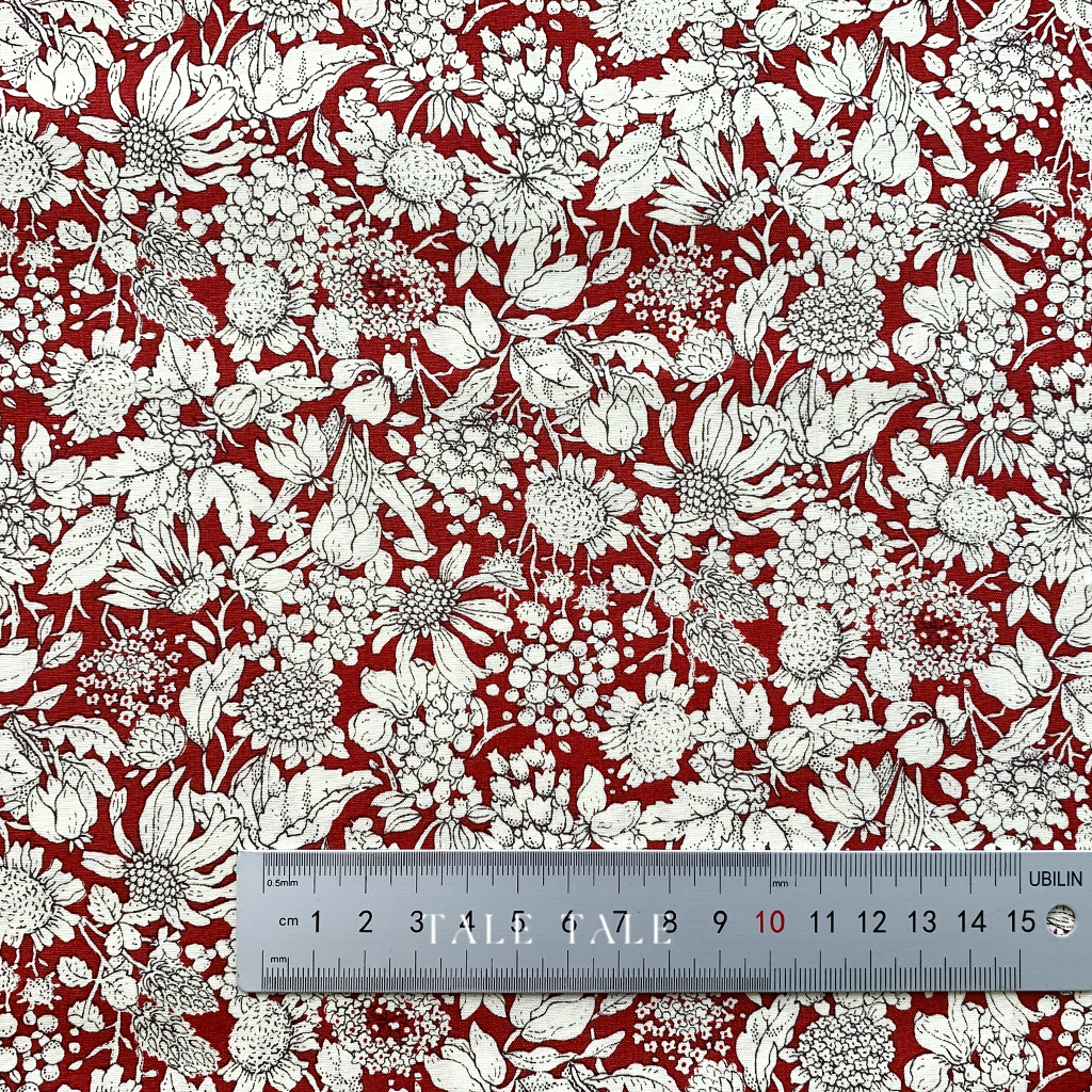 日本品牌棉布-花之速寫-紅-6879-E-$150半碼-4