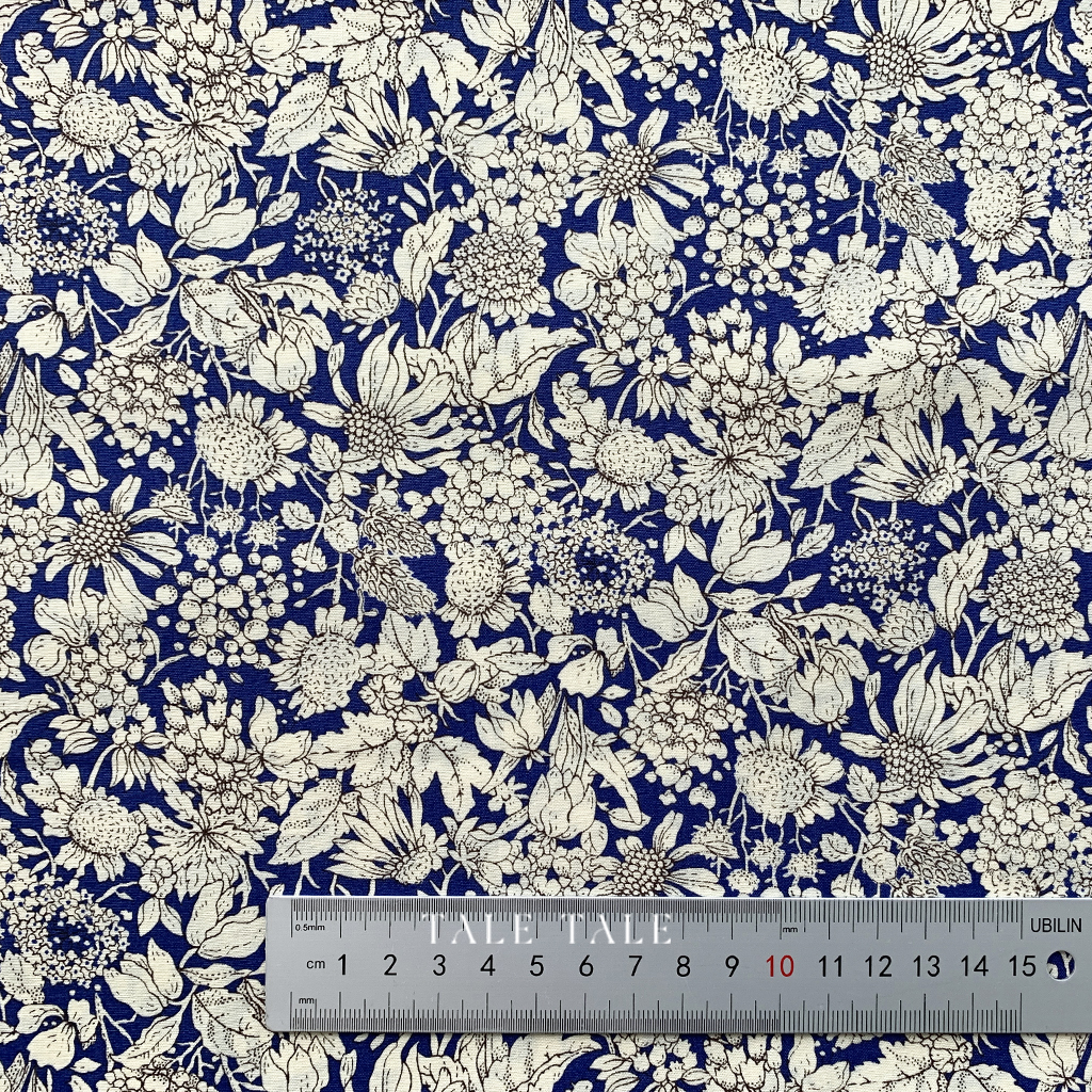日本品牌棉布-花之速寫-深藍-6879-F-$150半碼-4