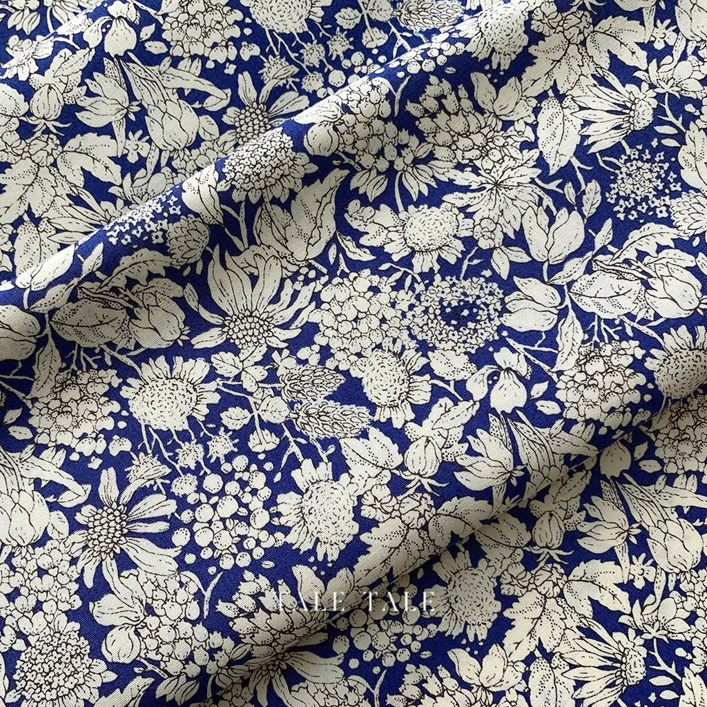 日本品牌棉布-花之速寫-深藍-6879-F-$150半碼-3