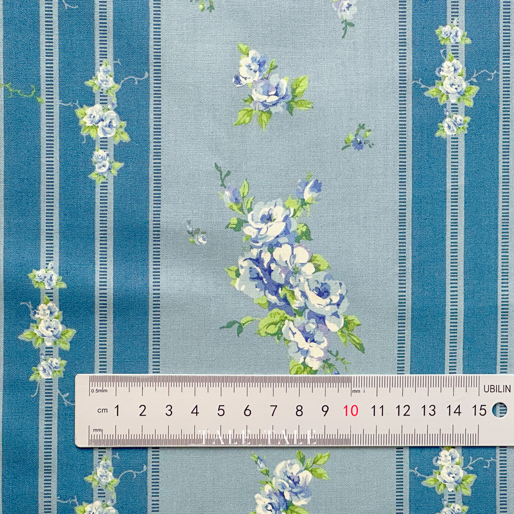 日本品牌向野早苗棉布-古典壁花-藍-KS24-004-A-$230半碼-2