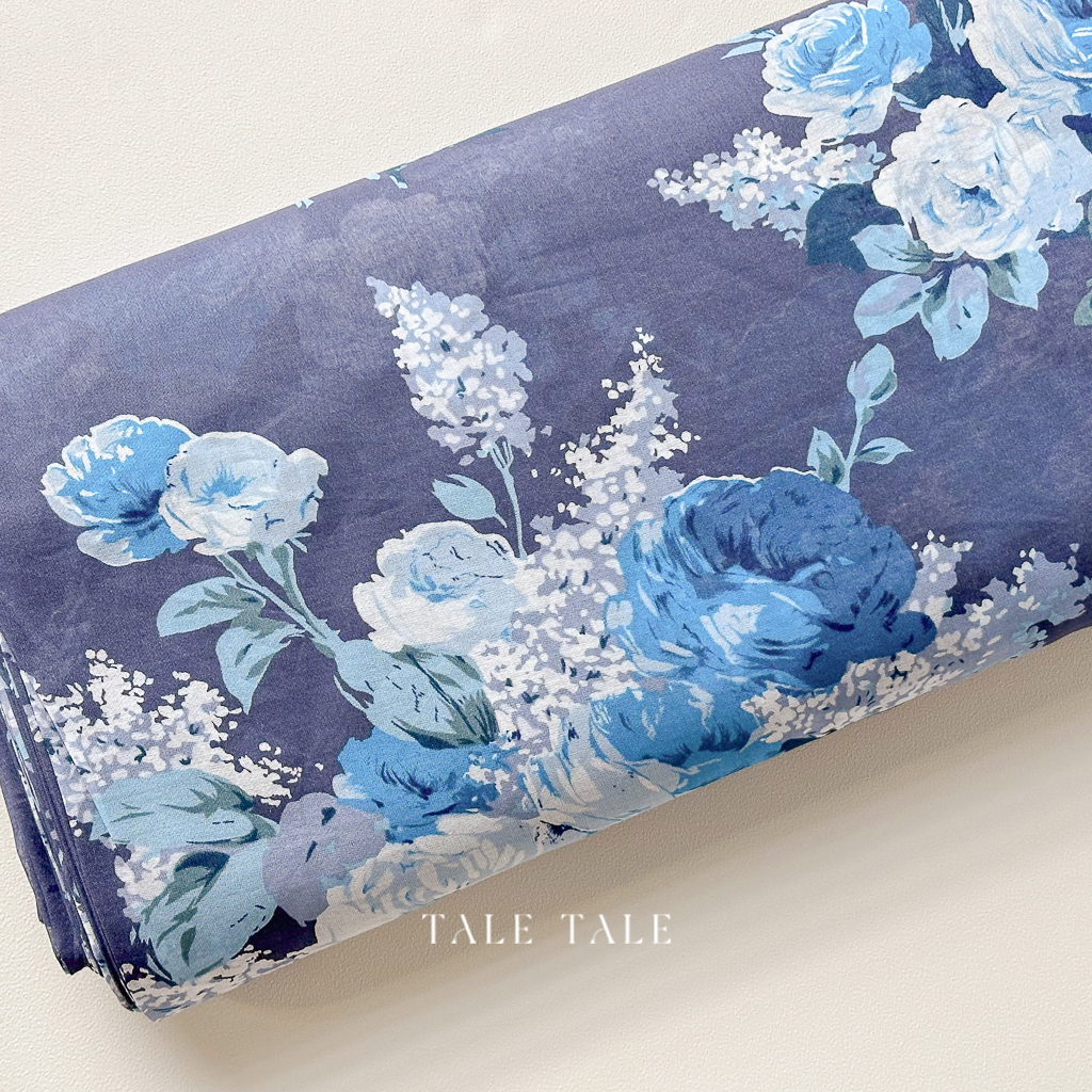 日本品牌擬麻布-熹微之花-深藍-394010-D-$230半碼-1