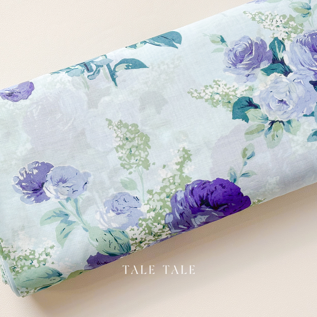 日本品牌擬麻布-熹微之花-淺藍-394010-B-$230半碼-1