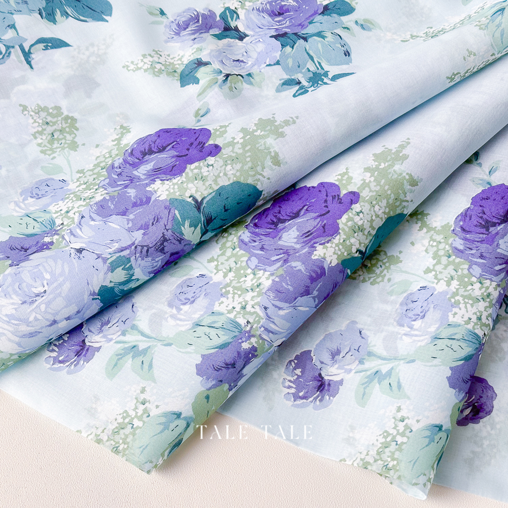 日本品牌擬麻布-熹微之花-淺藍-394010-B-$230半碼-4