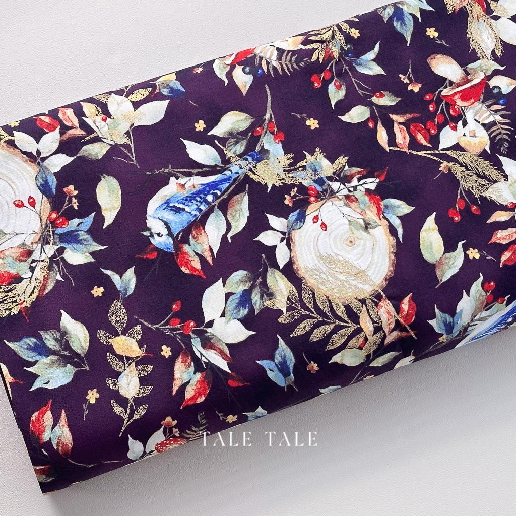 美國品牌燙金布-青鳥之歌-李子色-W5354-46G-$210半碼-1