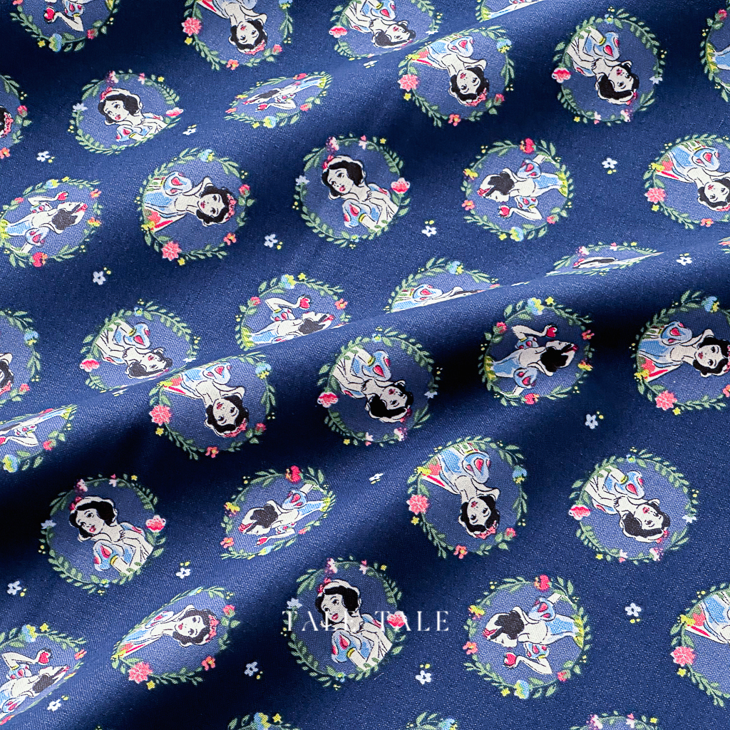 美國品牌版權布-白雪公主人物畫-藍-85102002-2-$165半碼-8