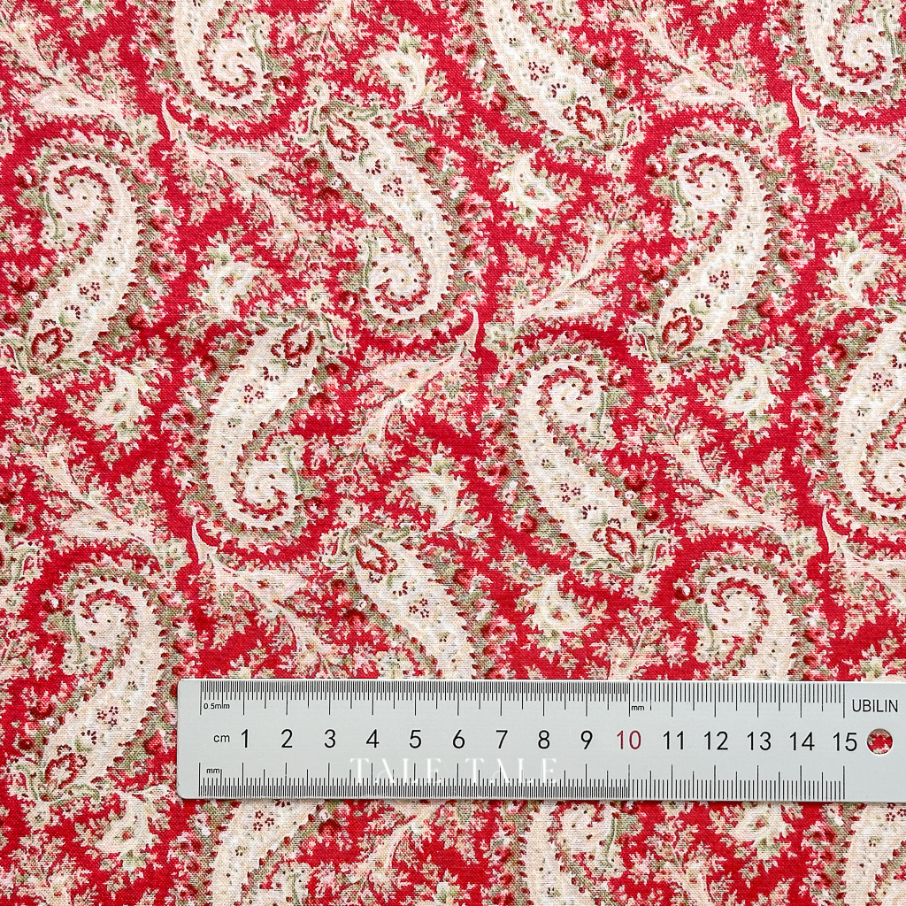 美國品牌棉布-復古佩斯理-紅-025-10251-R-$195半碼-2