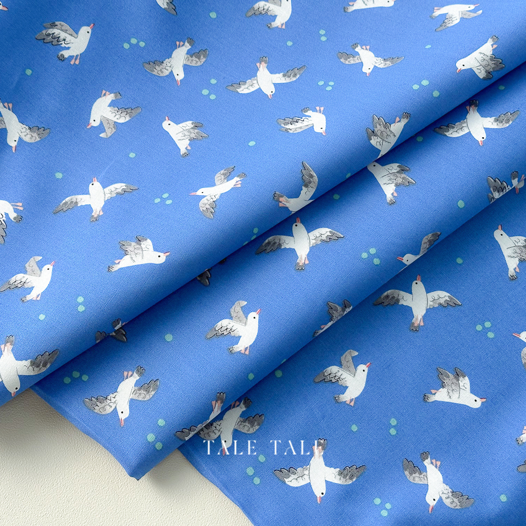 美國品牌棉布-翱翔小海鷗-深藍-C13401-AZURE-$205半碼-5