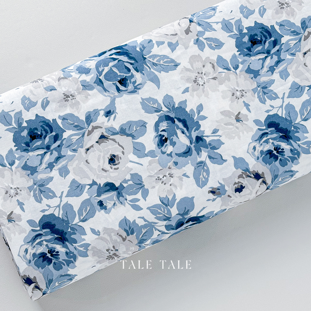 美國品牌棉布-寧靜之藍-奶油色-C14780-CREAM-$210半碼-1