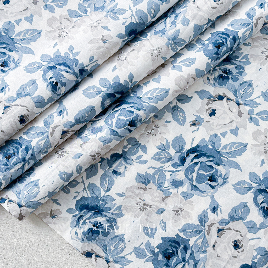 美國品牌棉布-寧靜之藍-奶油色-C14780-CREAM-$210半碼-7