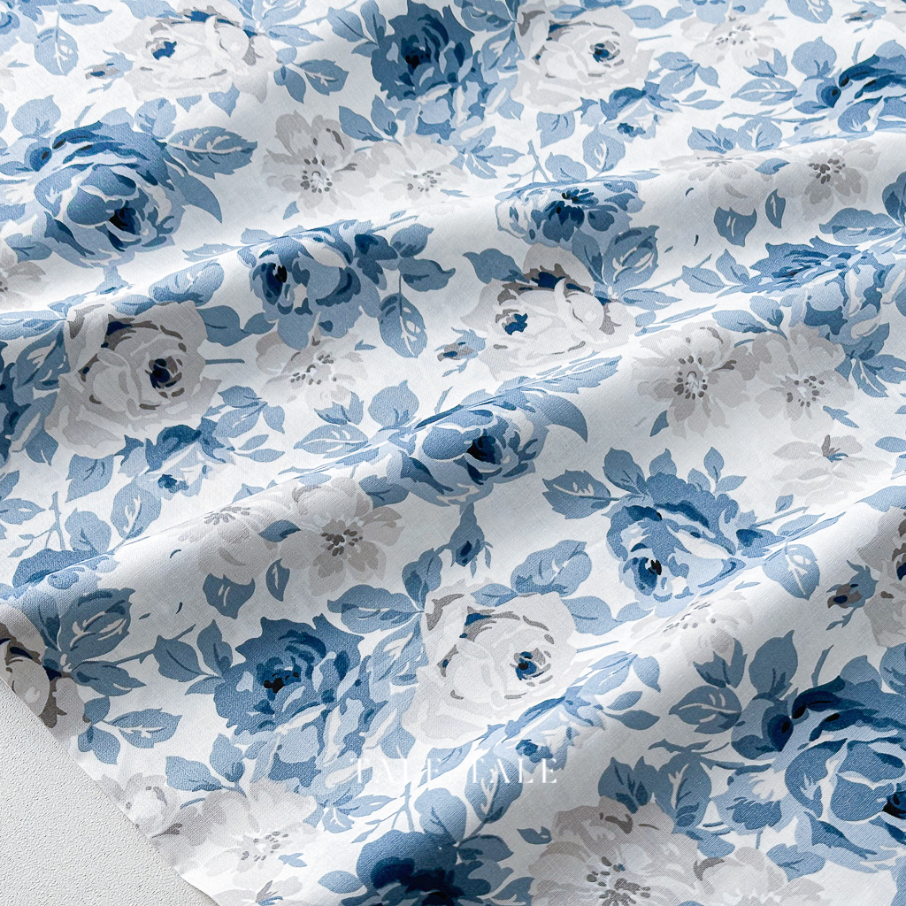 美國品牌棉布-寧靜之藍-奶油色-C14780-CREAM-$210半碼-3