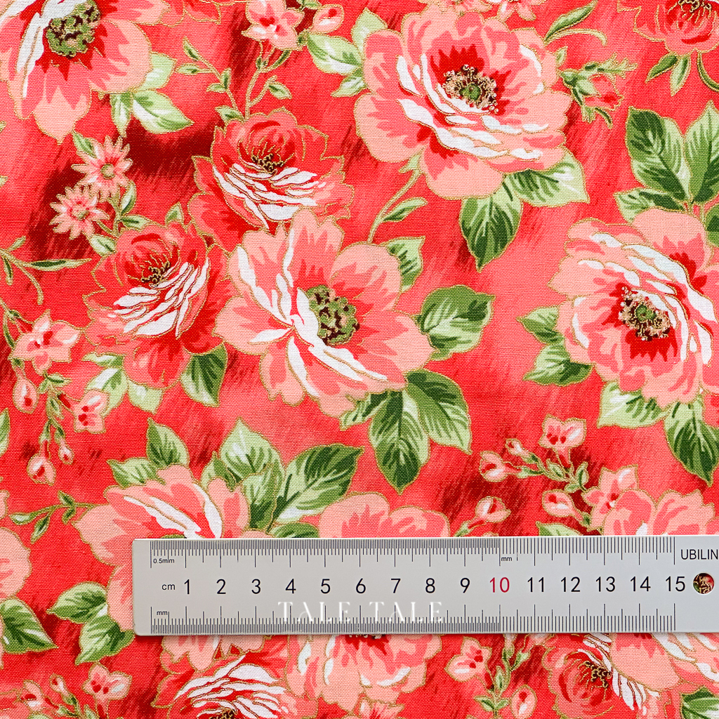 美國品牌燙金布-鑲金花叢-紅-SRKM-22541-143-$315半碼-6