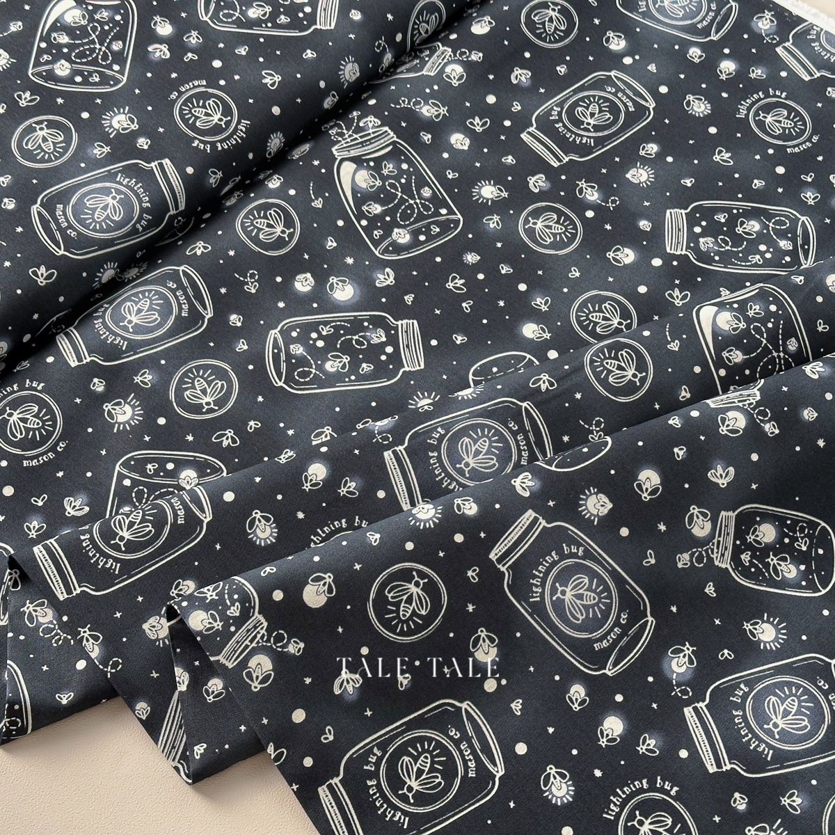 美國品牌棉布-螢光許願瓶-海軍藍-夜光效果-DG10457-NAVY-D-$215半碼-3