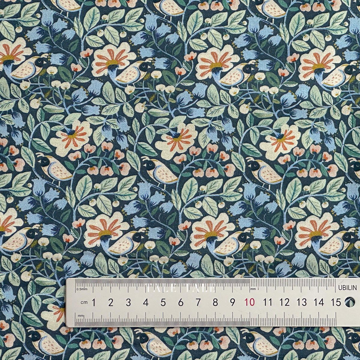 美國品牌棉布-花間鳥眠-藍-STELLA-DCJ3018-MULTI-$210半碼-2