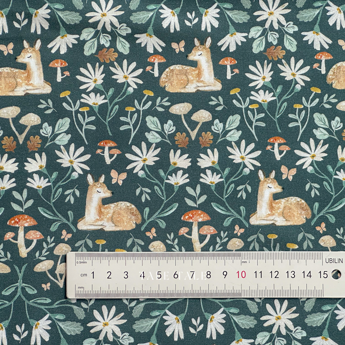 美國品牌棉布-花園裡的沉睡小鹿-綠-STELLA-DCJ3011-MULTI-$210半碼-4