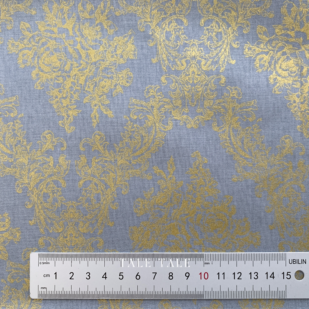 日本品牌燙金布-巴洛克菱格花-淺藍-5150-12C-$300碼-5