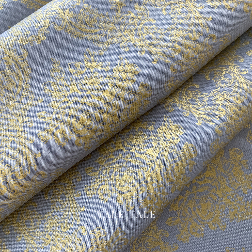 日本品牌燙金布-巴洛克菱格花-淺藍-5150-12C-$300碼-4
