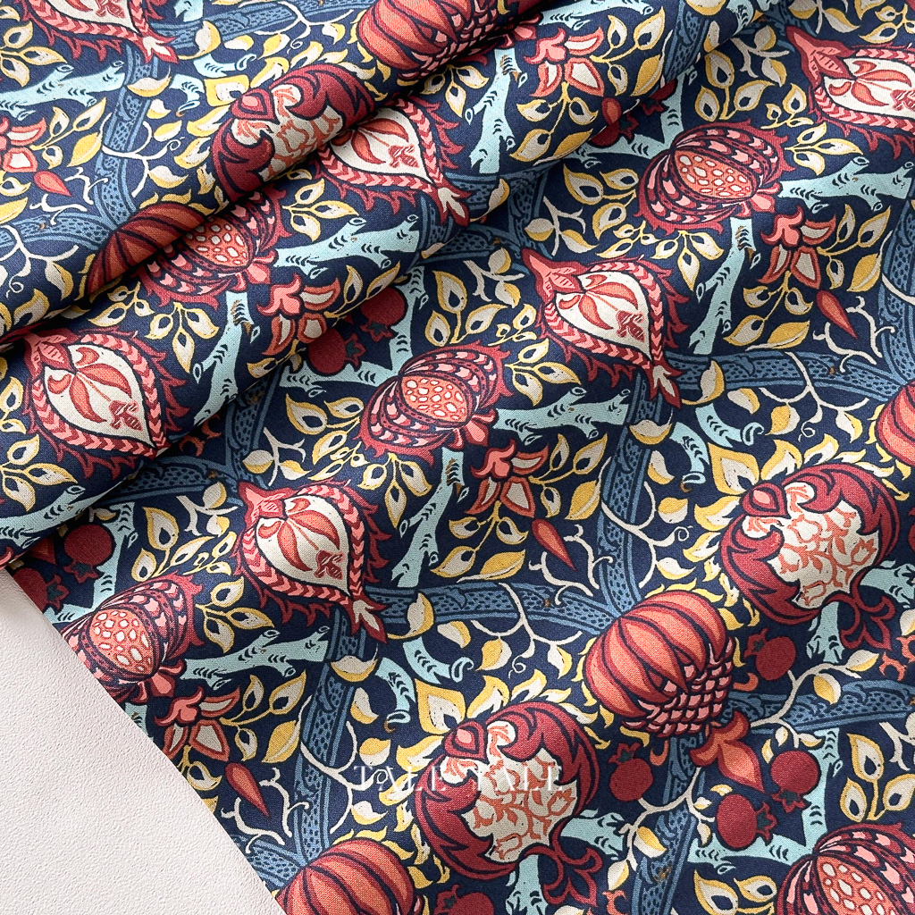 美國品牌棉布-威廉莫里斯-格拉那達圖騰-PWWM053-INDIGO-$210半碼-5