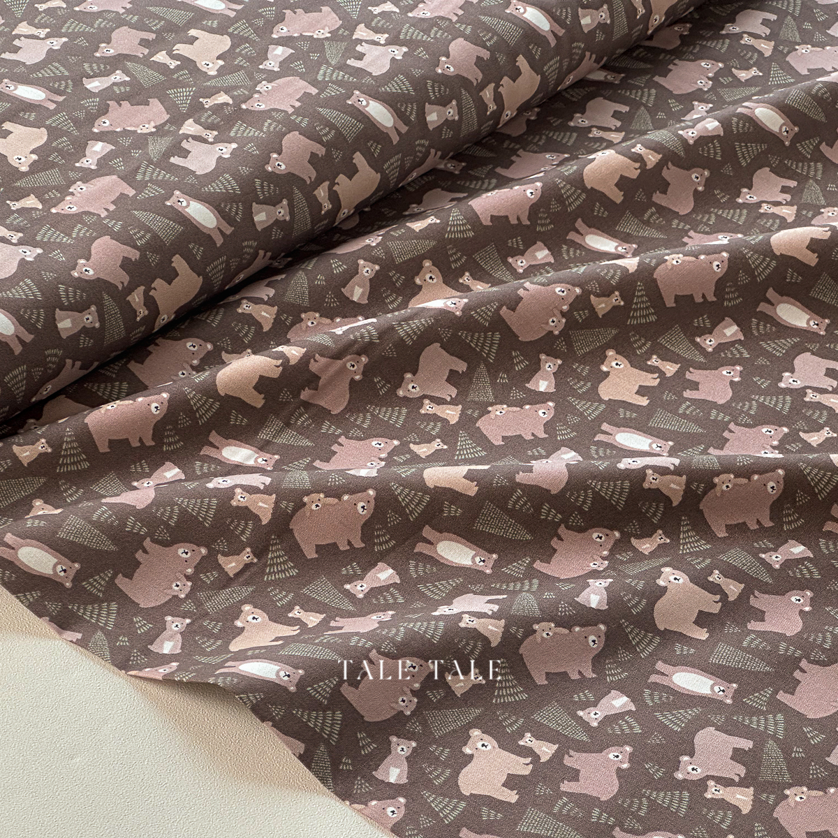 美國品牌棉布-森林熊寶貝-棕-C14241-BROWN-$210半碼-4