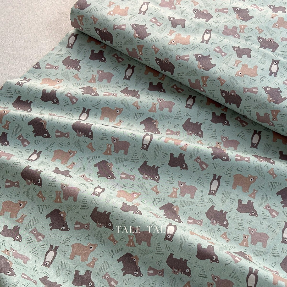 美國品牌棉布-森林熊寶貝-綠-C14241-TEAGREEN-$210半碼-7
