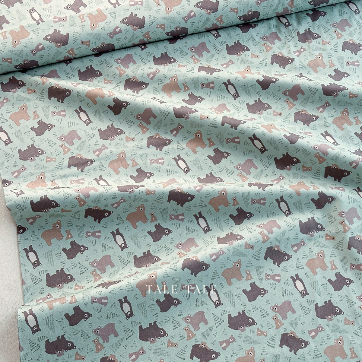 美國品牌棉布-森林熊寶貝-綠-C14241-TEAGREEN-$210半碼-3