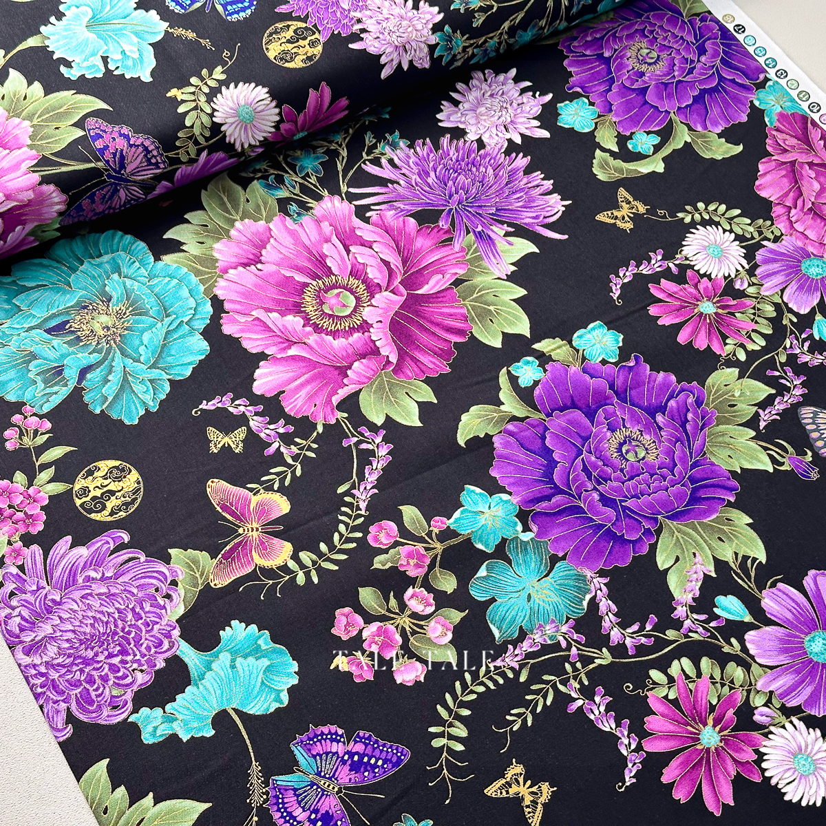 美國品牌棉布-紫色靜香-黑-FLEUR-CM3161-BLACK-$195半碼-7