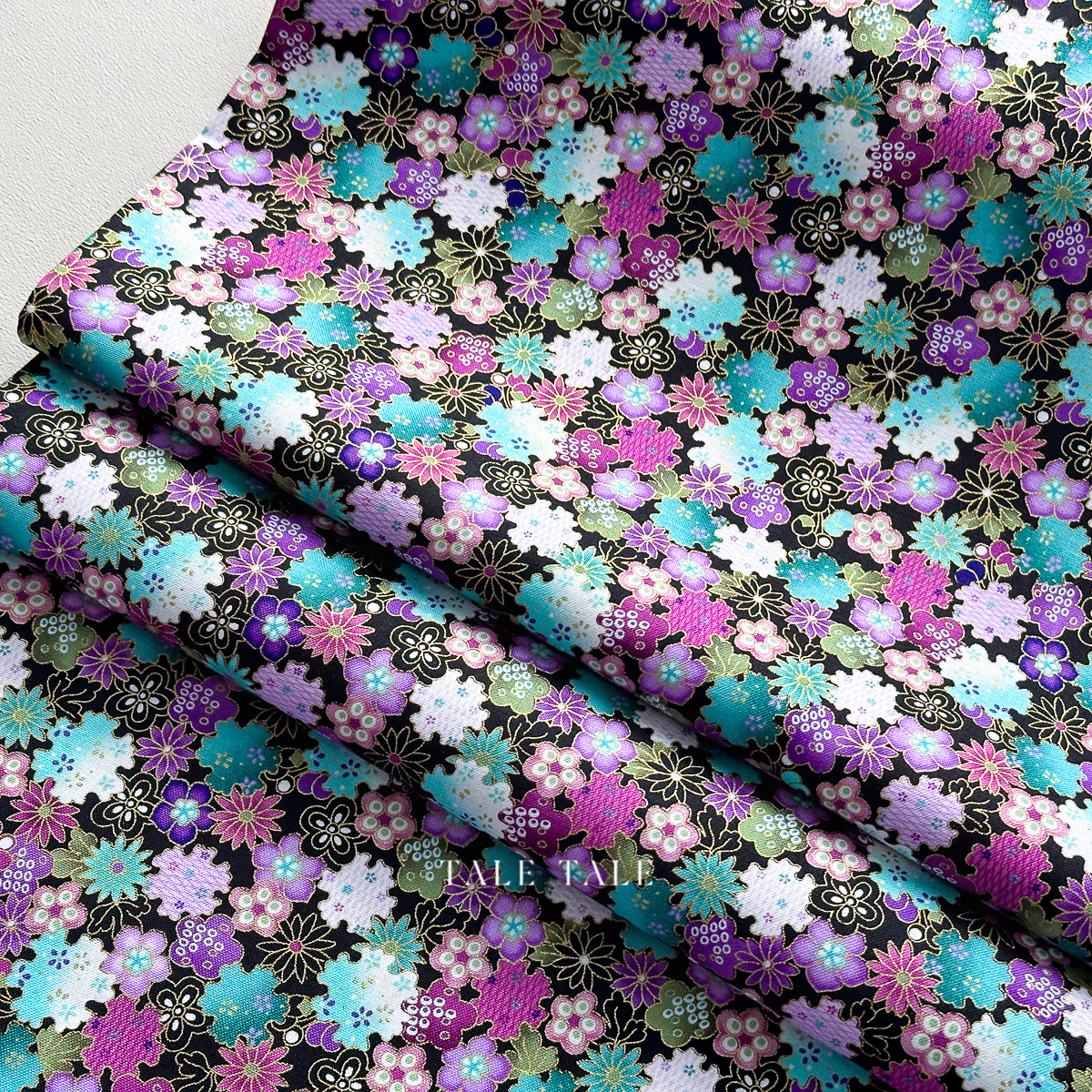美國品牌棉布-和風小花-黑-FLEUR-CM3166-MULTI-$195半碼-6