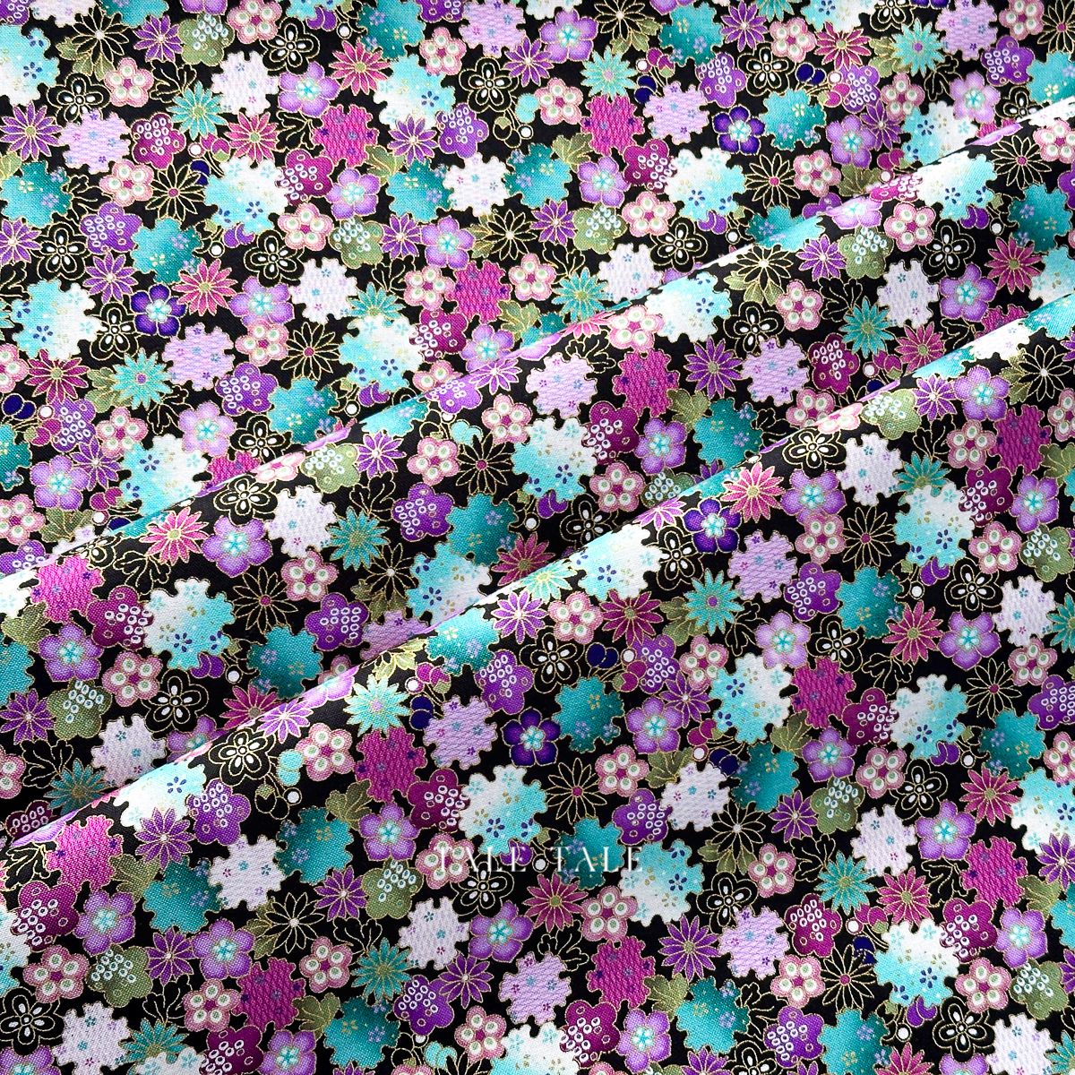美國品牌棉布-和風小花-黑-FLEUR-CM3166-MULTI-$195半碼-7
