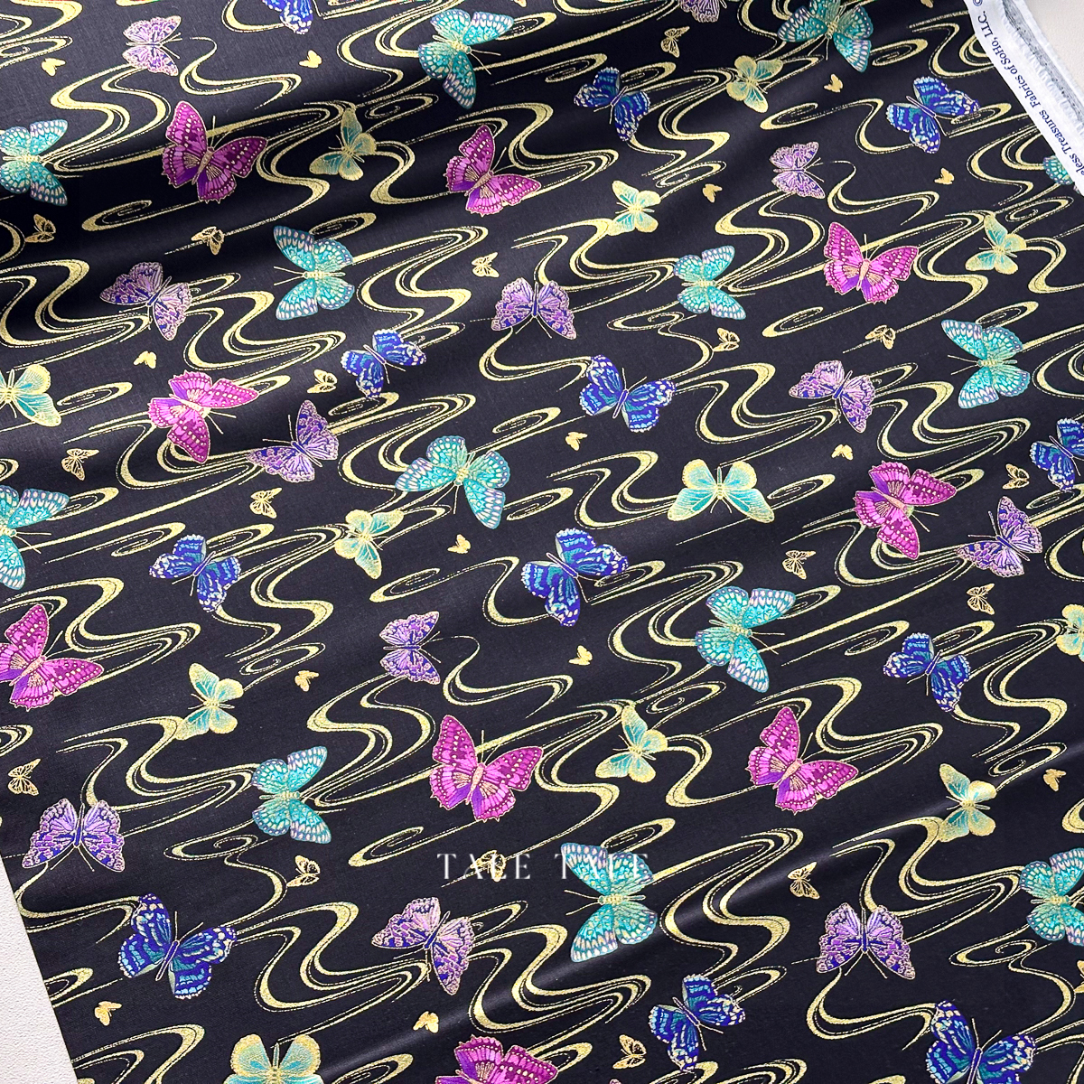 美國品牌燙金布-浮生-黑-FLEUR-CM3172-BLACK-$195半碼-7