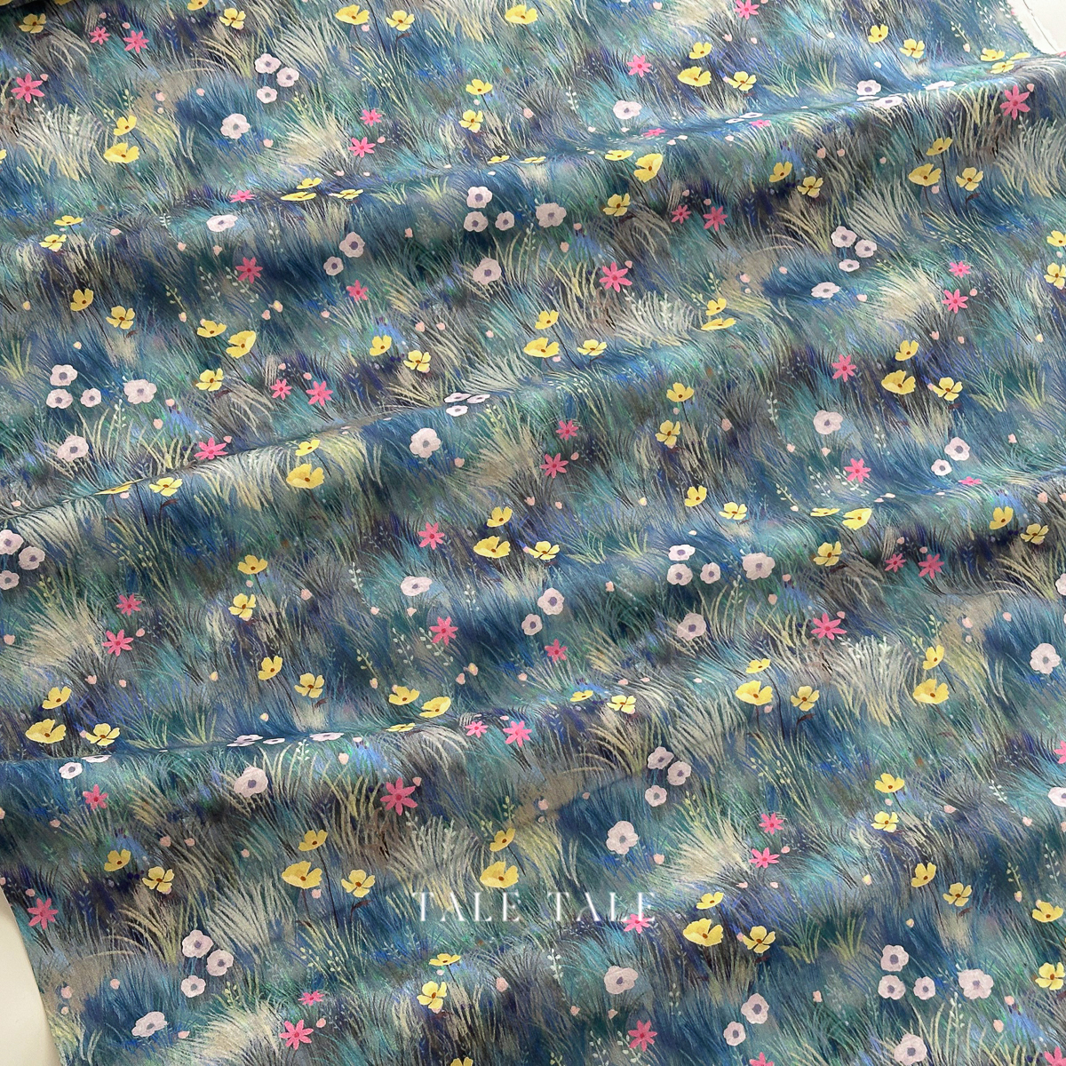 美國品牌棉布-寧靜野原-藍-Y4315-90-$210半碼-2