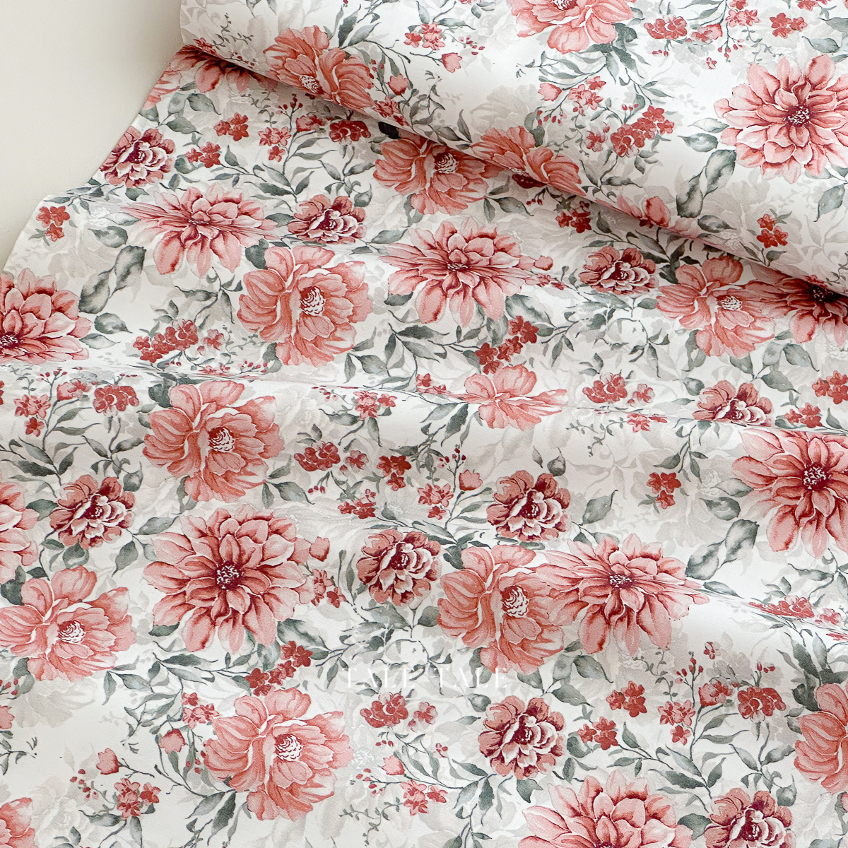 美國品牌棉布-漫步花海-米白-C15230-CREAM-$200半碼-2