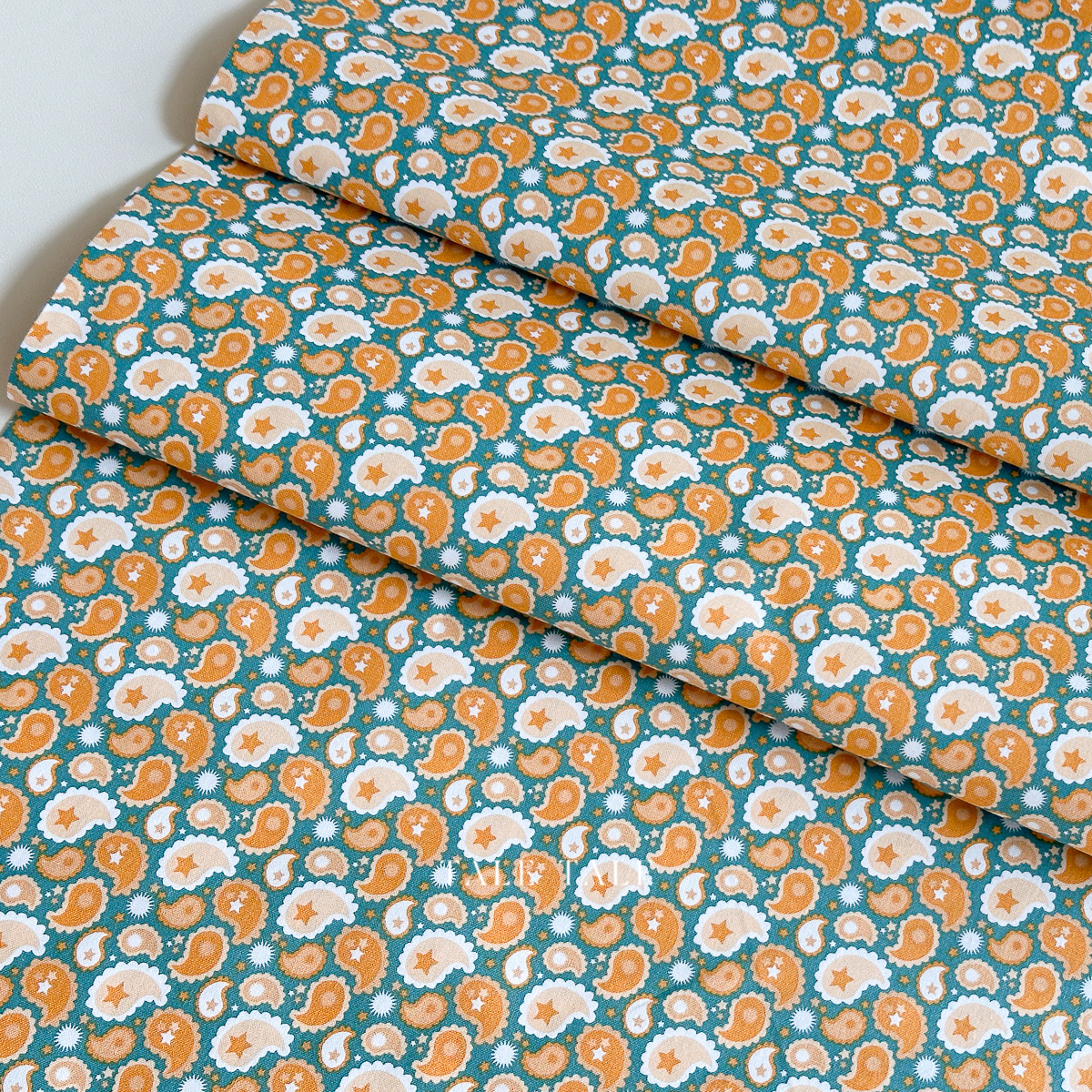 美國品牌棉布-星星佩斯理-綠-CW24820-$205半碼-3