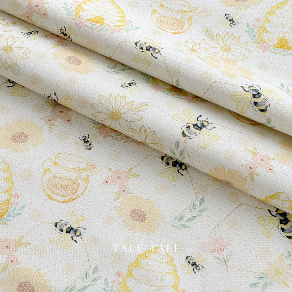 美國品牌棉布-蜜蜂織花-CD3042-CREAM-$195半碼-2