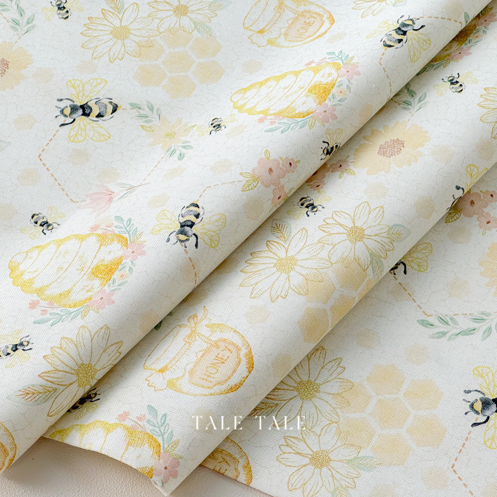 美國品牌棉布-蜜蜂織花-CD3042-CREAM-$195半碼-3