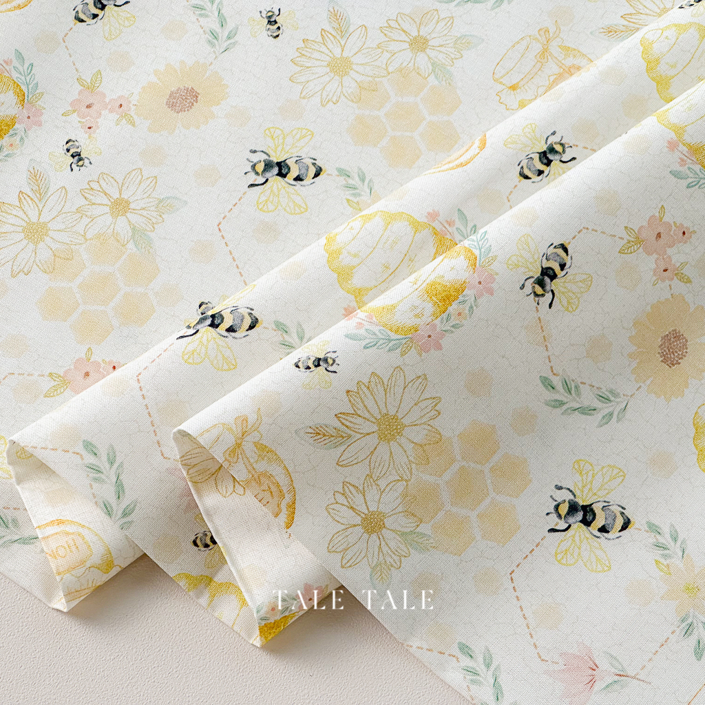美國品牌棉布-蜜蜂織花-CD3042-CREAM-$195半碼-4