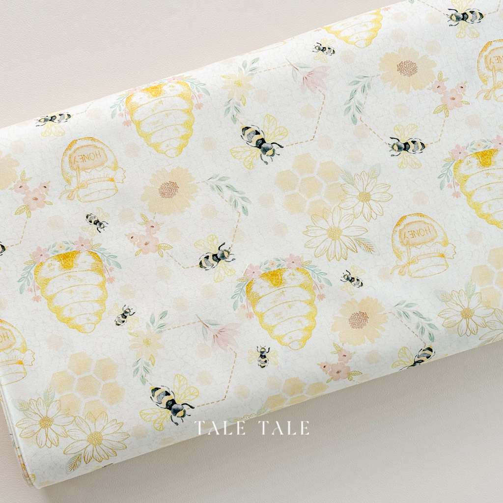美國品牌棉布-蜜蜂織花-CD3042-CREAM-$195半碼-6