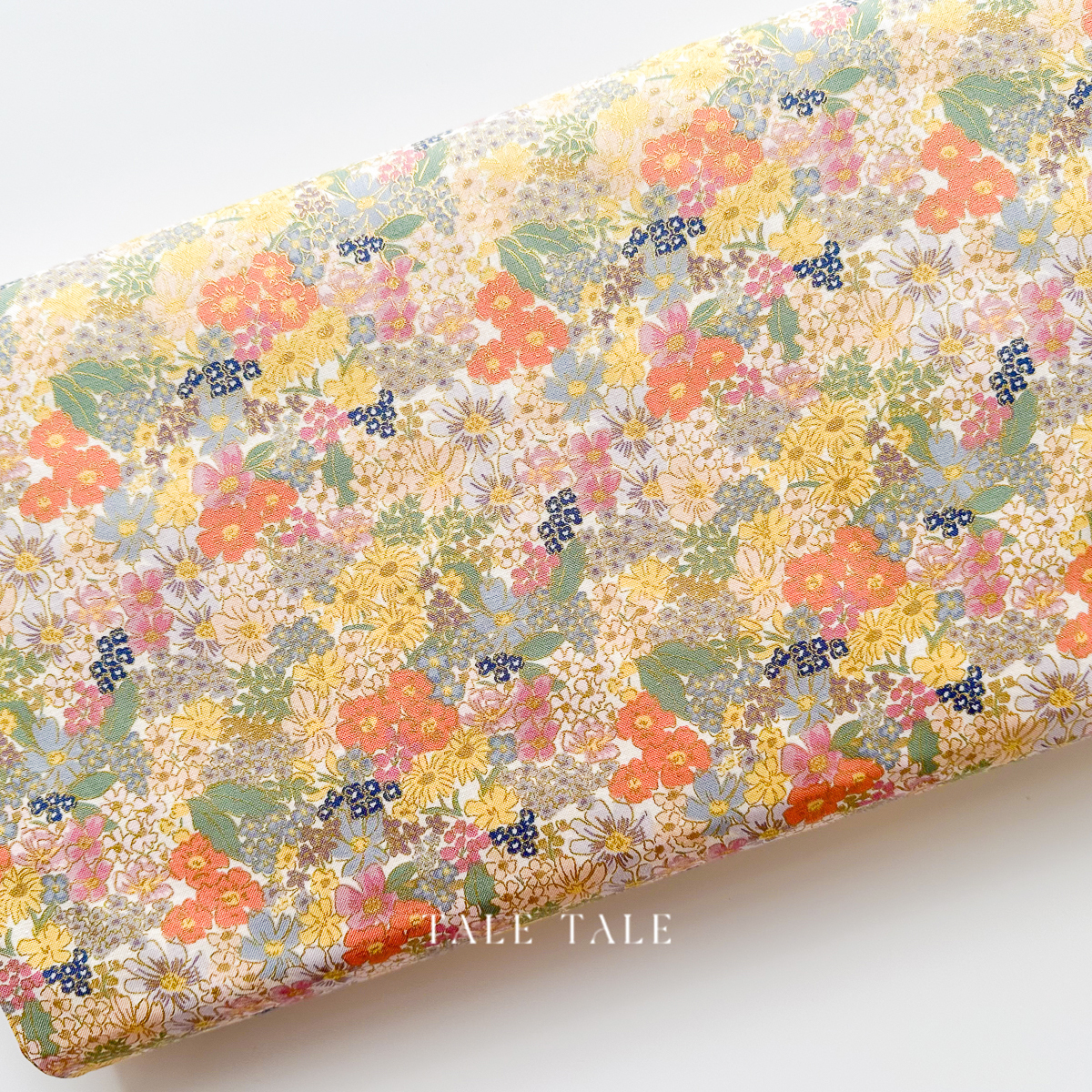 美國品牌燙金布-燦光花園夢-橘彩-RP1403-BL1M-8