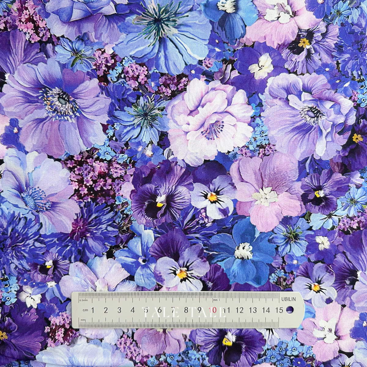 美國品牌棉布-蜂鳥紫色花園-FLEUR-CD3502-PURPLE-1
