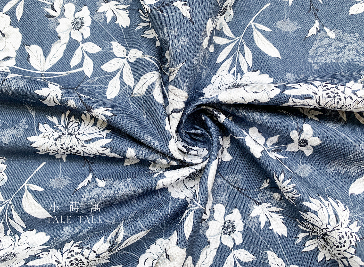 美國品牌棉布-植物園速寫-深灰藍-53082-3-$195半碼-5