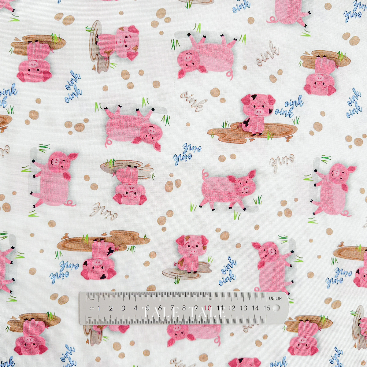 美國品牌棉布-玩泥巴粉紅小豬(0625快閃-29)-14379-09-1